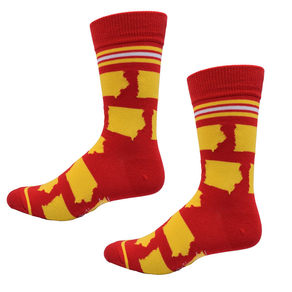 Iowa Shapes in Red and Yellow Men's Socks