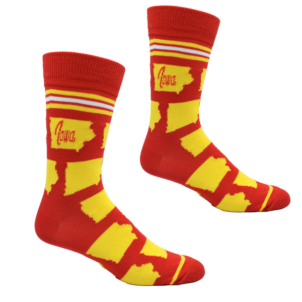 Iowa Shapes in Red and Yellow Men's Socks