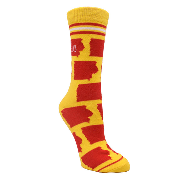 Iowa Shapes in Red and Yellow Women's Socks