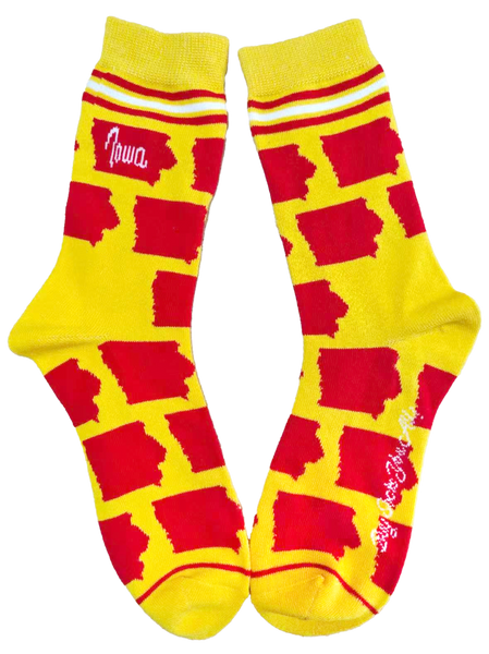 Iowa Shapes in Red and Yellow Women's Socks