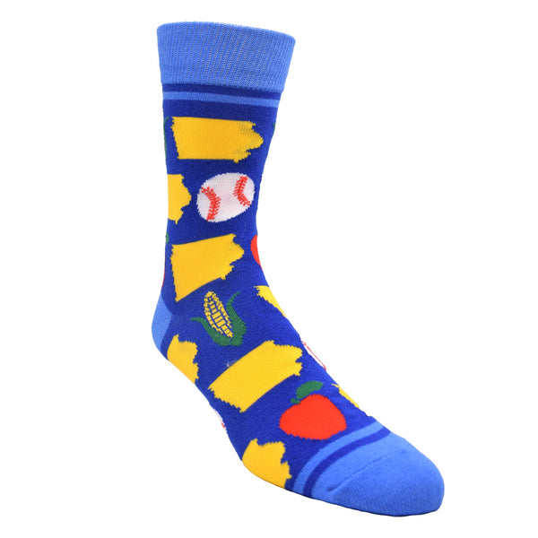 Iowa Shapes with Icons Men's Socks