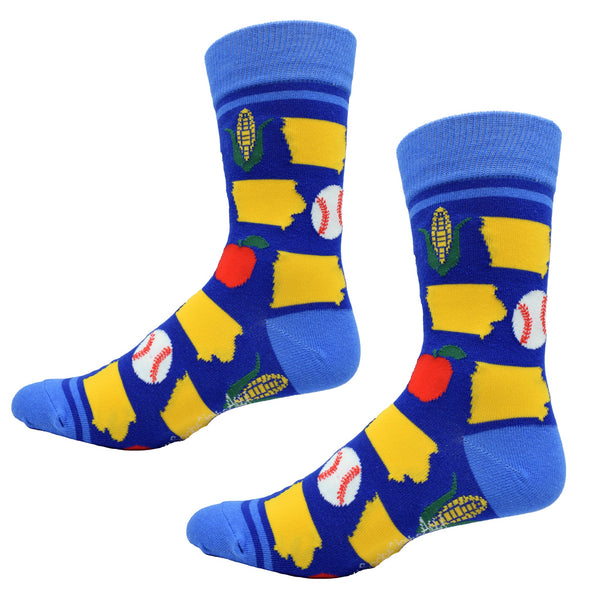 Iowa Shapes with Icons Men's Socks