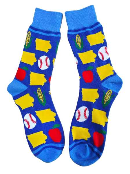 Iowa Shapes with Icons Men's Socks