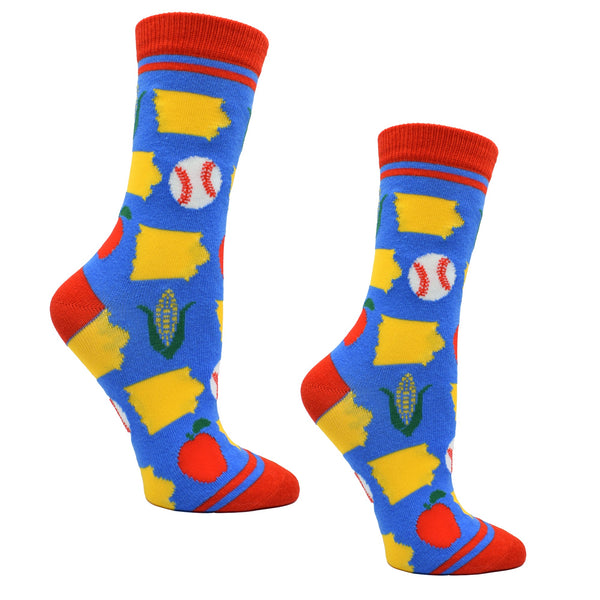 Iowa Shapes with Icons Women's Socks