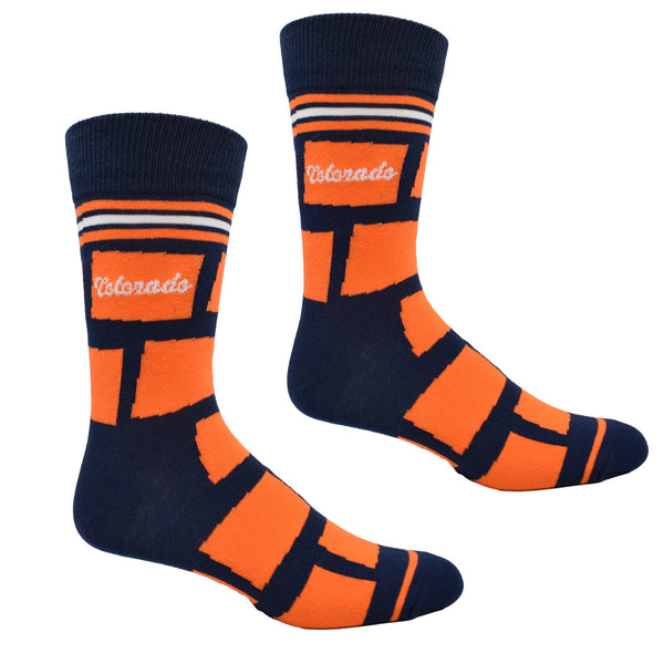 Colorado Shapes in Orange and Blue Men's Socks
