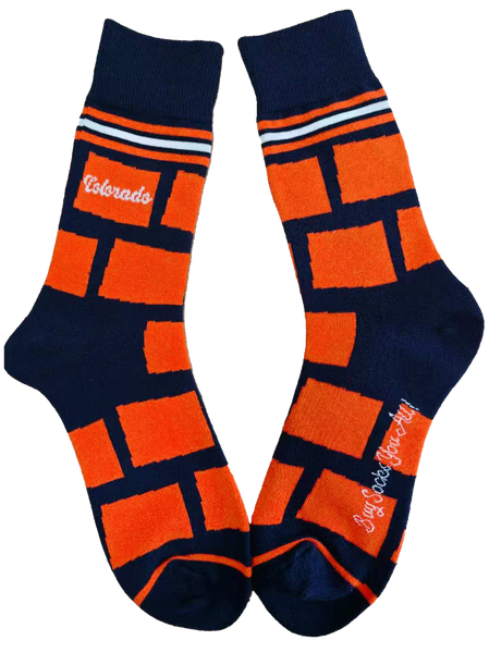 Colorado Shapes in Orange and Blue Men's Socks