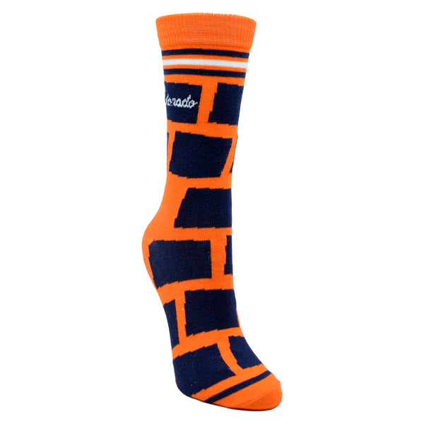 Colorado Shapes in Orange and Blue Womens Socks