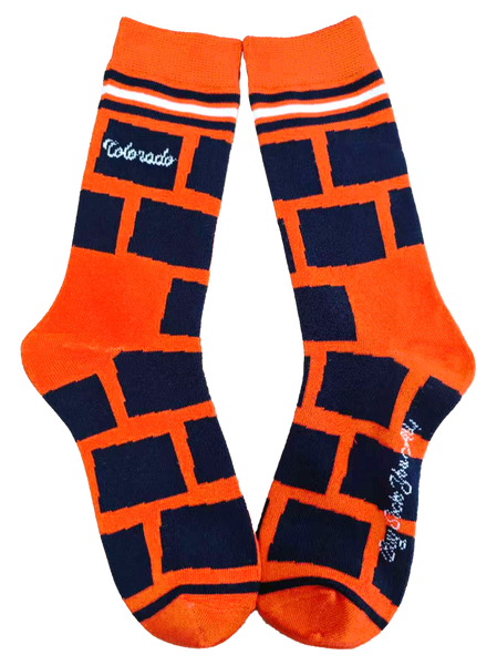 Colorado Shapes in Orange and Blue Womens Socks