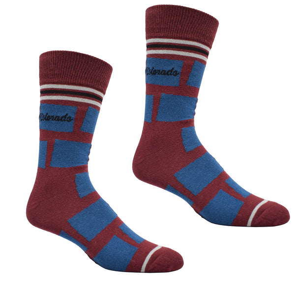 Colorado Shapes in Red, Blue and Silver Men's Socks