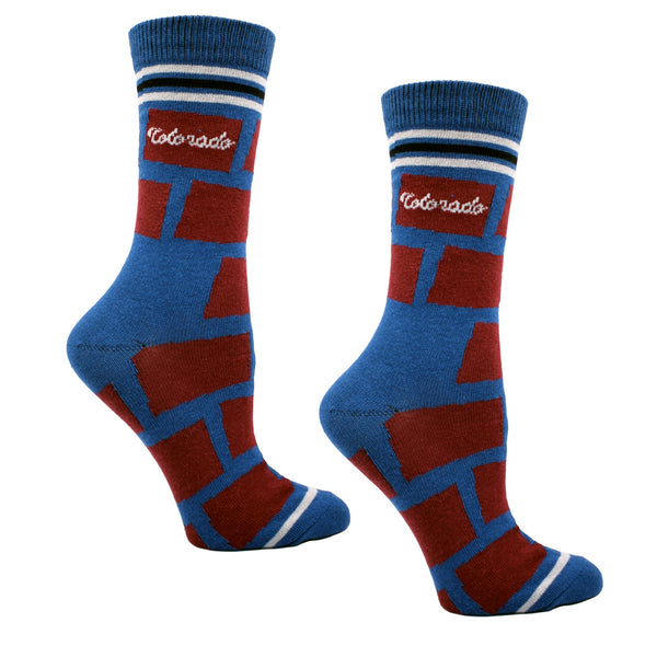 Colorado Shapes in Red, Blue and Silver Women's Socks