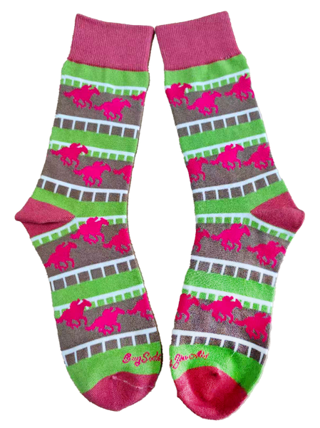 Derby Horses on Track Men's Socks