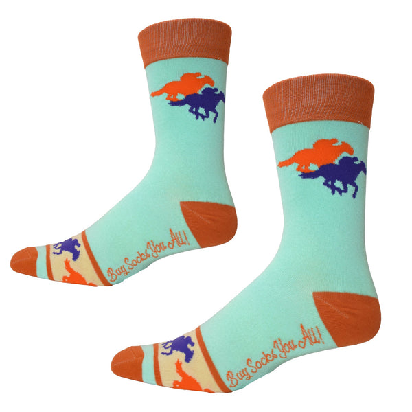Retro Race Horses Men's Socks