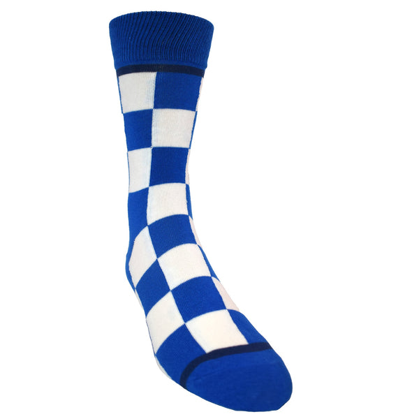 Kentucky Blue and White Checkerboard Men's Socks