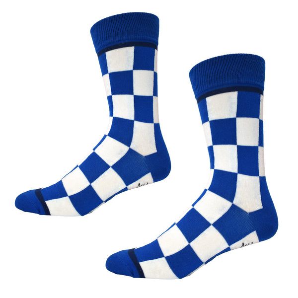 Kentucky Blue and White Checkerboard Men's Socks