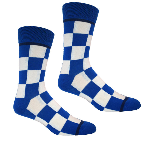 Kentucky Blue and White Checkerboard Men's Socks