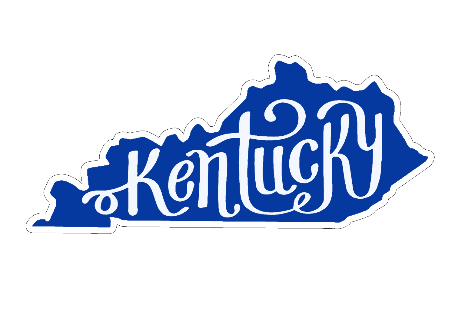 Kentucky Shape Blue and White Sticker
