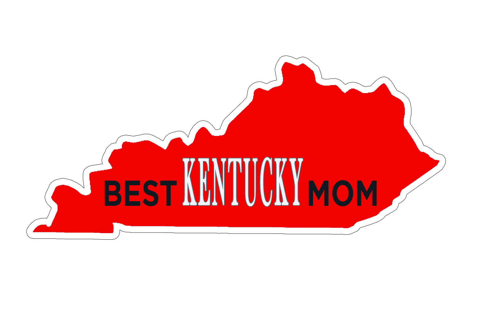 Best Kentucky Mom Red and Black Sticker