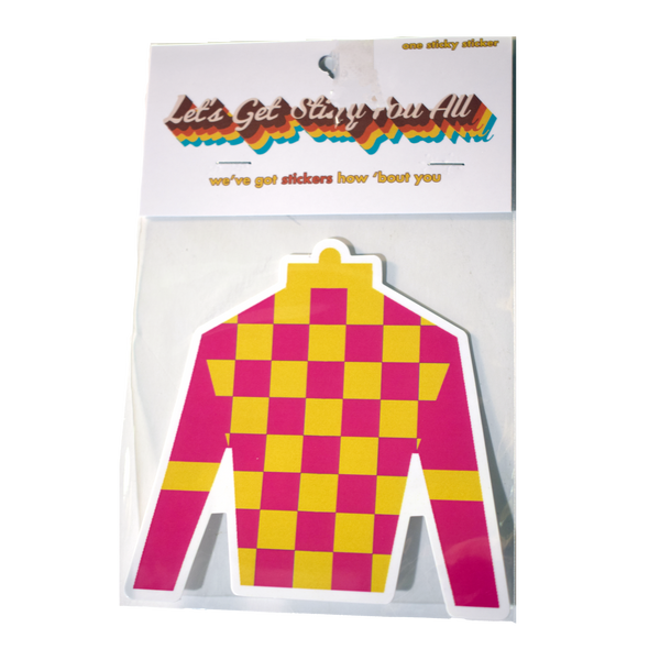 Derby SIlk in Pink and Yellow Sticker