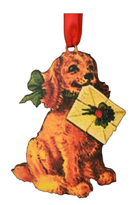 Christmas Dog Printed Wooden Ornament