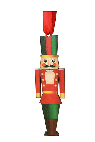 Vintage Nutcracker Printed Wooden Ornament