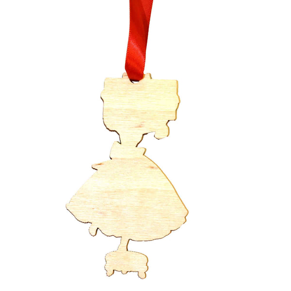It's Christmas Vintage Lady with Sign Ornament
