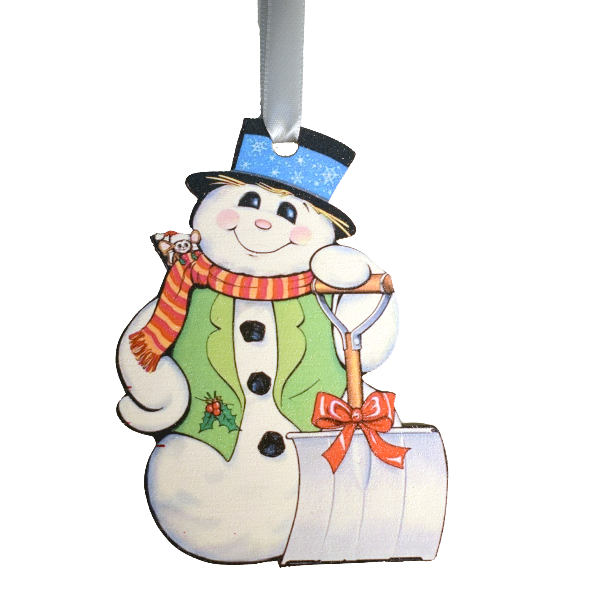 Vintage Snowman with Shovel Ornament