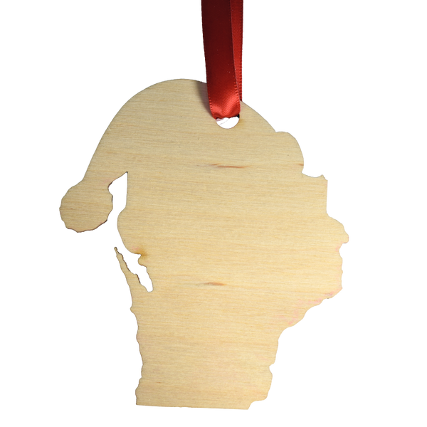 Wisconsin Cheese with Santa Hat Ornament