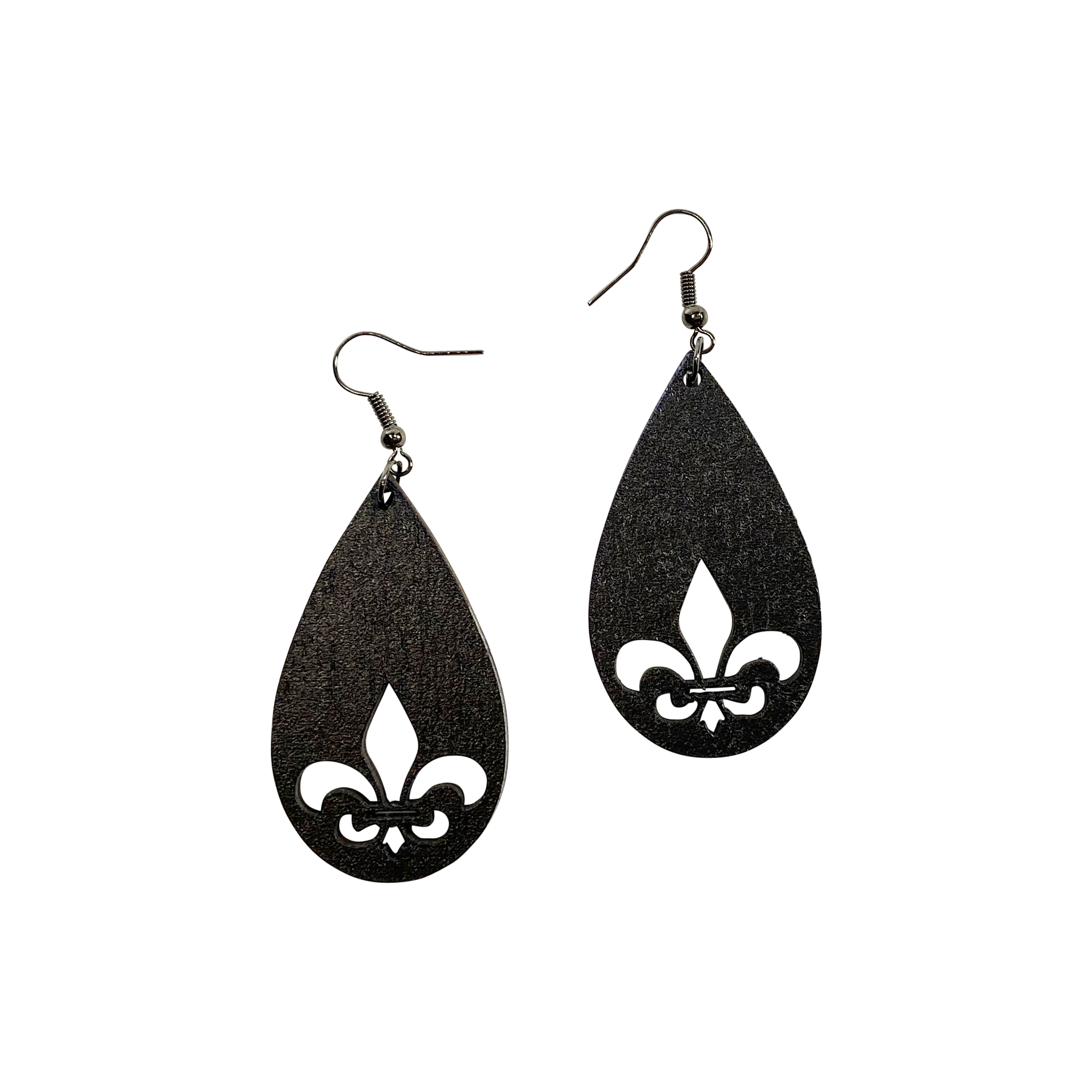 Teardrop Fleur de Lis Earrings