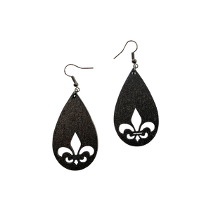 Teardrop Fleur de Lis Earrings