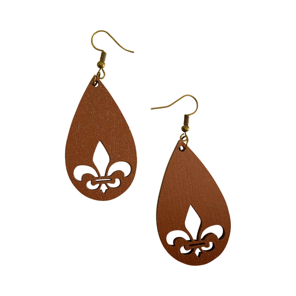 Teardrop Fleur de Lis Earrings