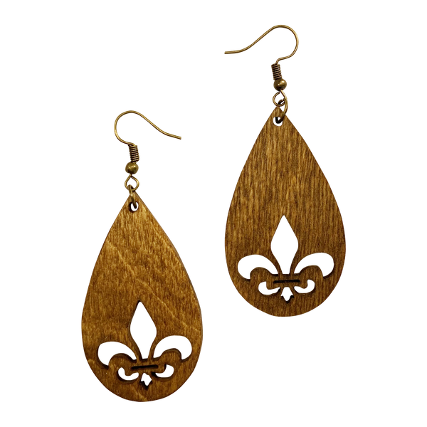 Teardrop Fleur de Lis Earrings