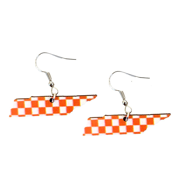 Tennessee Orange and White Earrings