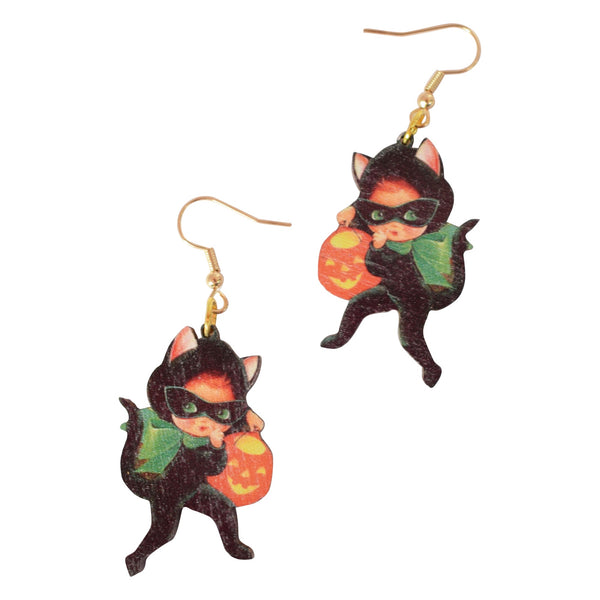 Cat Thief Halloween Earrings