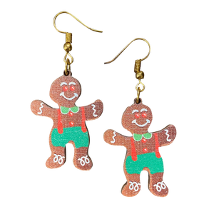 Gingerbread Men Holiday Earrings