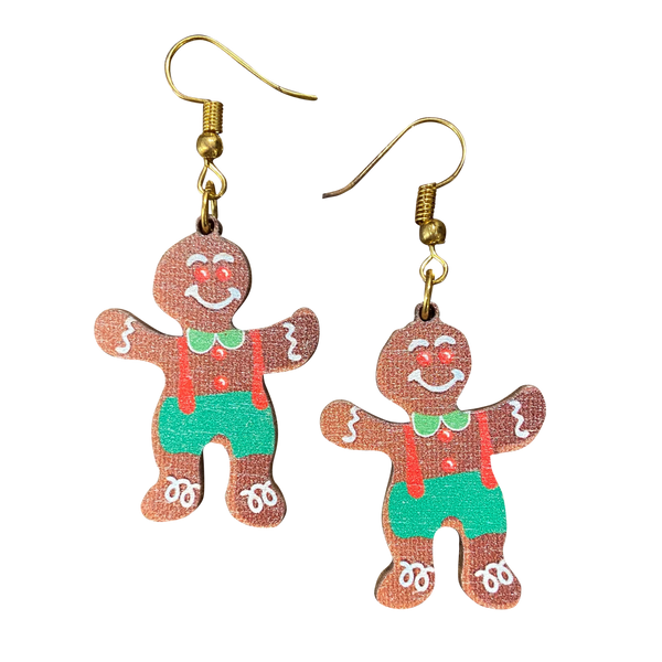 Gingerbread Men Holiday Earrings