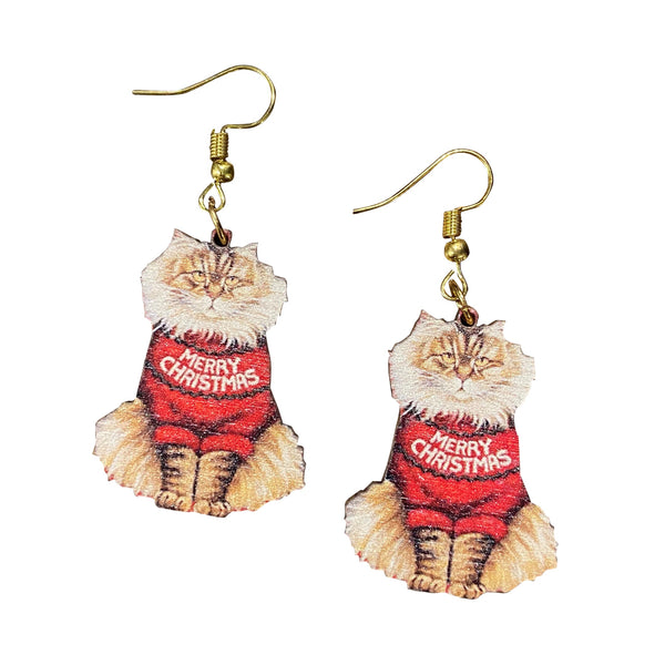 Christmas Cats Holiday Earrings