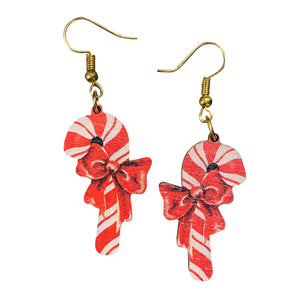 Candy Cane Holiday Earrings