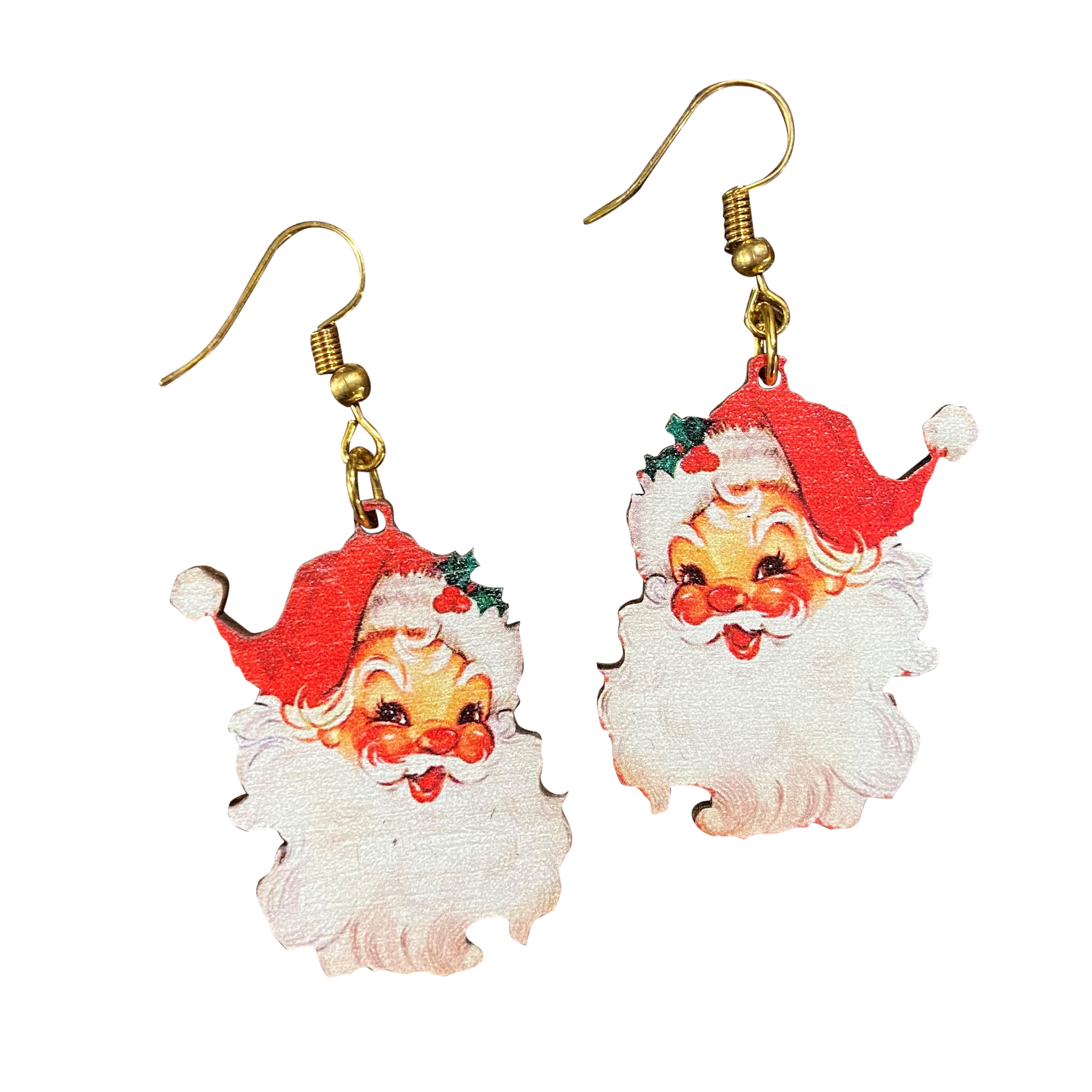 Vintage Santa Holiday Earrings