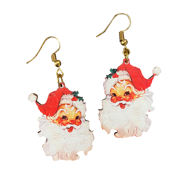 Vintage Santa Holiday Earrings