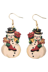 Vintage Snowman Earrings