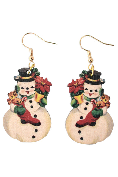 Vintage Snowman Earrings