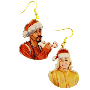 Snoop Dogg and Martha Christmas Earrings