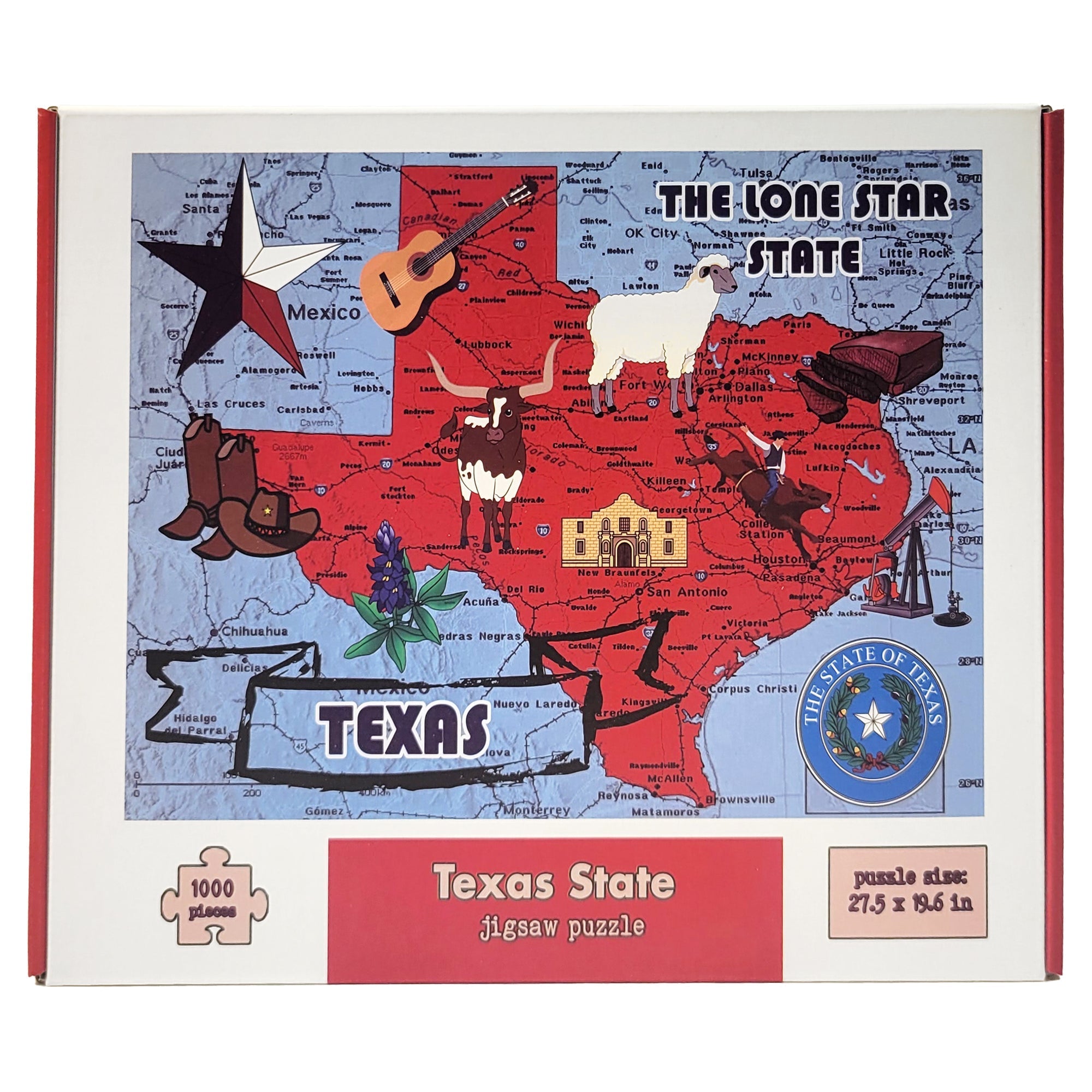 Texas State Pride Vintage Poster Jigsaw Puzzle - 1000 Pieces Premium Puzzle For Adults (Made In USA)