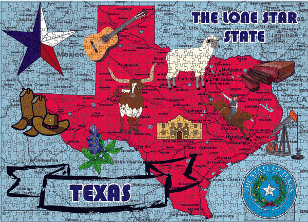 Texas the Lone Star State 1000 Piece Jigsaw Puzzle