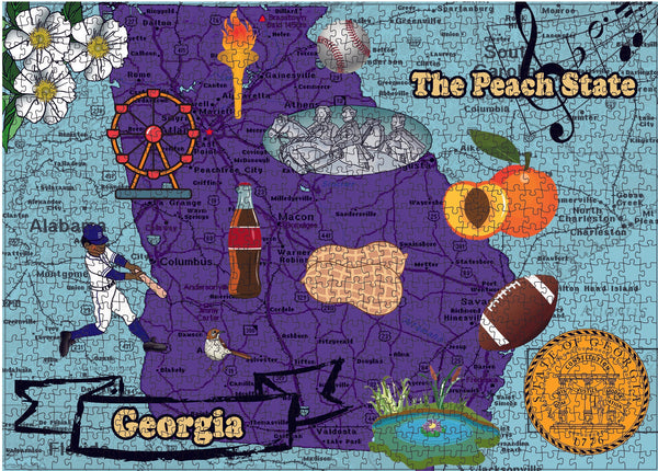 Georgia the Peach State 1000 Piece Jigsaw Puzzle