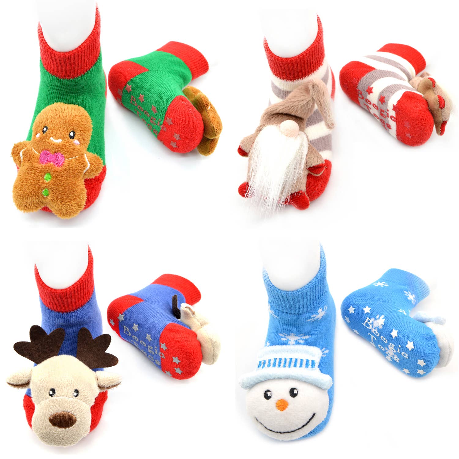 Christmas Boogie Toes Rattle Socks 24pc Assort