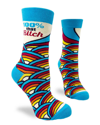 100% That Bitch Ladies' Novelty Crew Socks
