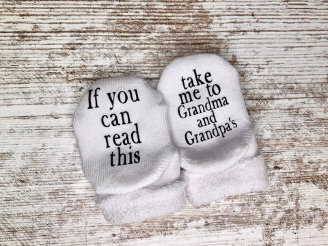 0-6mo Take Me to Grandma and Grandpas Baby Socks | Grandparents