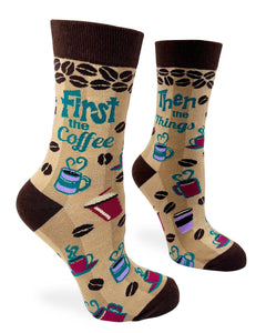 First the Coffee Then the Things Women's Crew Socks