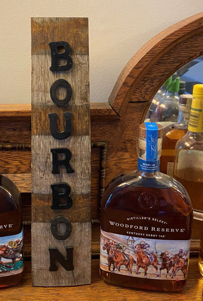 Reclaimed Bourbon Barrel Stave Sign